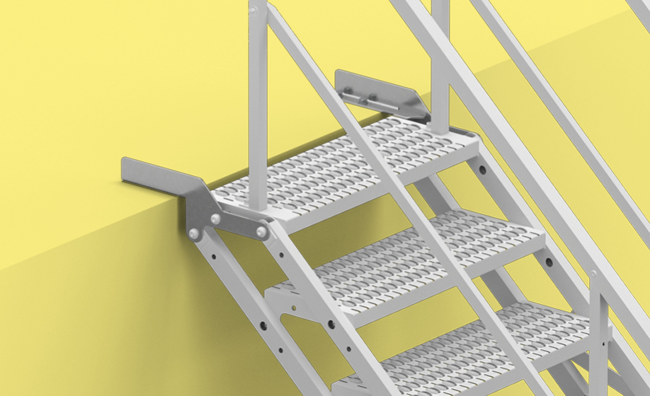 TAS stairs - aluminium upper foot levelling the final step