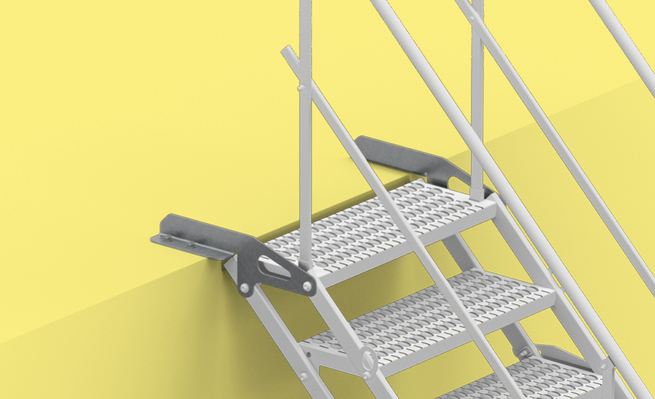 TAS stairs - steel upper foot levelling final step