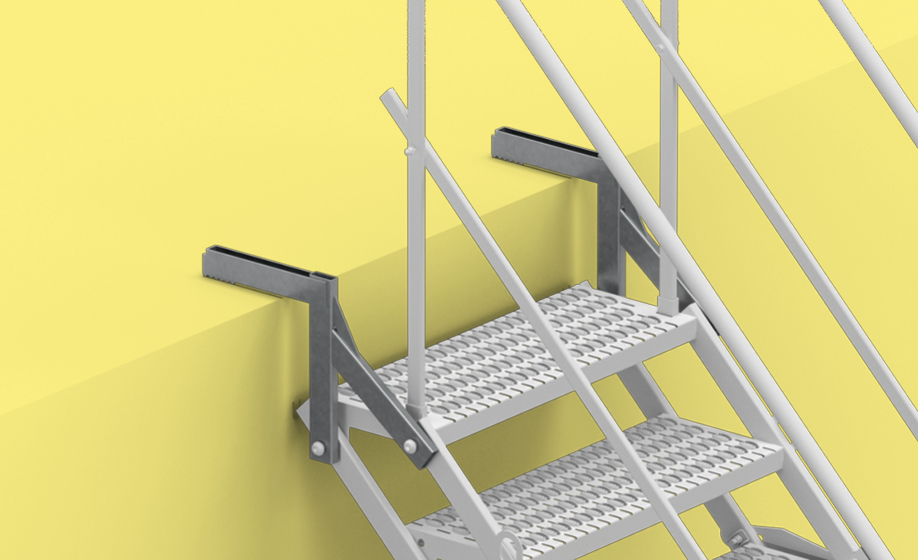 TAS stairs - steel upper foot that lowers final step